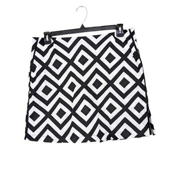 Golftini Womens 16L Skort Golf Skirt Athletic Black White Diamond Cotton Stretch - Picture 5 of 5
